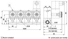 Deska G1/8 boční výstup pro 1 ventil AA