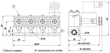 Deska G1/8 boční výstup pro 1 ventil AB