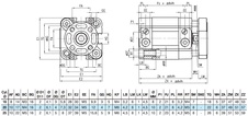 Válec 20/40 mm UNITOP s vedením magnet nerez