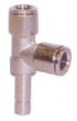 Redukce 6/4-4/2 mm "T" boční nástrčná kovová