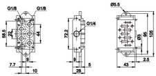 Deska ISO1 G1/8 samostatná spodní vstup pro 1 ventil BE a AE