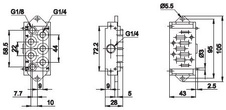 Deska ISO1 G1/4 samostatná spodní vstup pro 1 ventil BE a AE