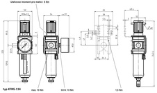 Filtr-regulátor velikost 1 G1/4 0,5-8 bar manometr