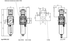 Filtr-regulátor velikost 2 G1/2 0,5-8 bar manometr