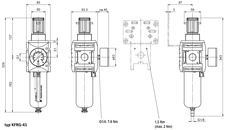 Filtr-regulátor velikost 4 G1 0,5-8 bar manometr