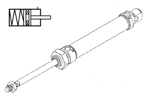 Válec 16/10 mm ISO6432 jednočinný vysunutý s magnetem