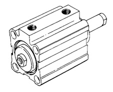 Válec 16/5 mm dvojčinný průběžný krátkozdvihový magnet