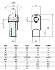 Vidlice kyvná M36x2 pro U160-200 K160-250