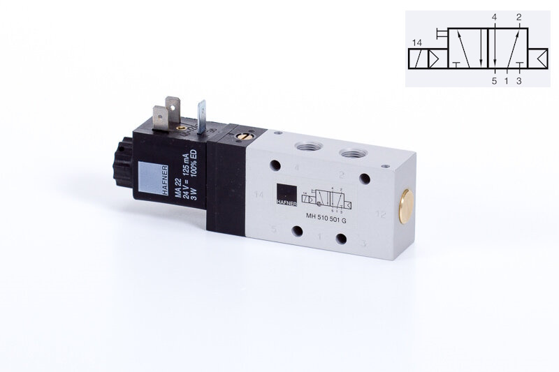 Ventil 5/2 G1/8 elektrický monostabilní