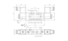 Ventil 5/3CC G1/8 elektrický střední poloha uzavřena