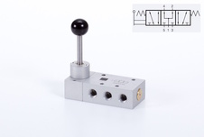 Ventil 5/3PC G1/8 páka vratný do střední polohy pod tlakem