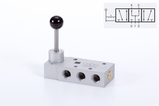 Ventil 5/3PC G1/4 páka aretace - střední poloha pod tlakem