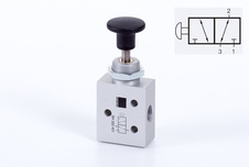 Ventil 3/2 G1/8 tlačítko - aretace (tah - tlak)