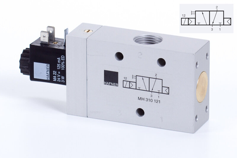 Ventil 3/2NC G1/2 elektrický monostabilní
