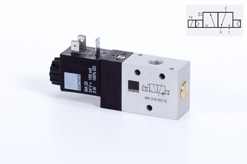 Ventil 3/2NC G1/8 elektrický monostabilní