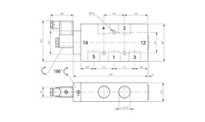 Ventil 5/2 G3/4 elektrický monostabilní
