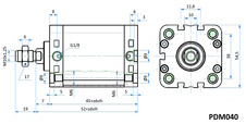 Válec 40/75 mm ISO21287 dvojčinný vnější závit magnet