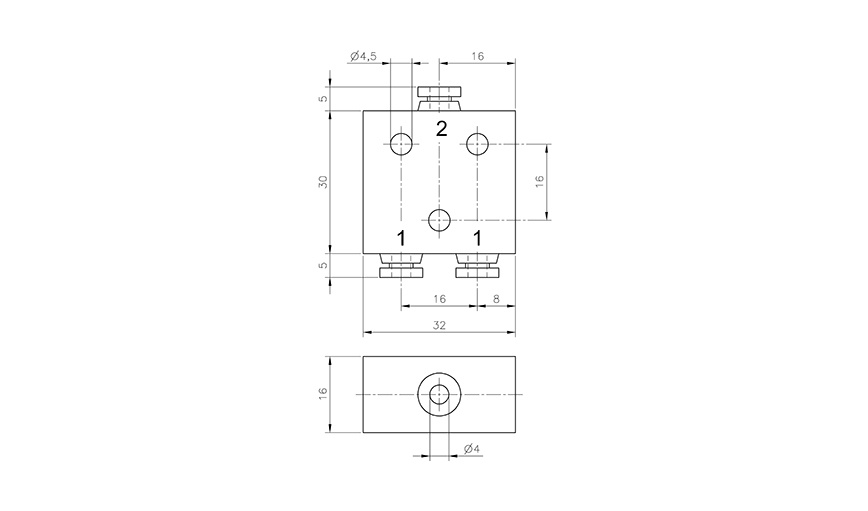 Ventil logický pro hadice 4 mm funkce OR