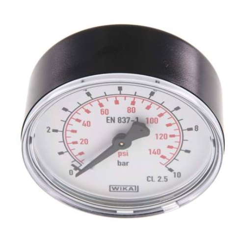 Manometr 63 mm 0-10 bar G1/4 zadní vstup