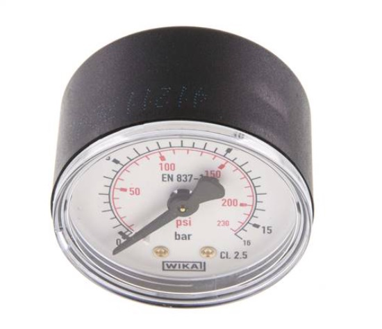 Manometr 50 mm 0-16 bar G1/4 zadní vstup