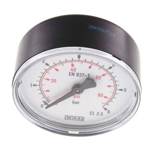 Manometr 63 mm 0-6 bar G1/4 zadní vstup
