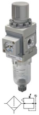 Filtr-regulátor velikost 0 G1/4 poloautomat manometr úchyt