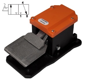 Ventil 3/2NC G1/4 nožní s aretací bez krytu