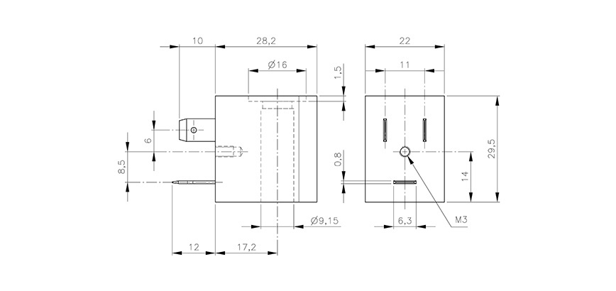 Cívka 22 mm 230V AC 5VA